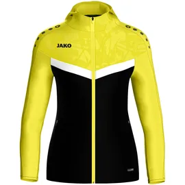 Jako Damen Kapuzenjacke Iconic Schwarz/Soft Yellow 42