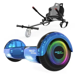 MEGA MOTION 6.5 Zoll Hoverboards mit Sitz für Kinder, Geschenk für Kinder, mit Bluetooth-Lautsprecher-leistungsstarkem Motor, mit LED-Leuchten