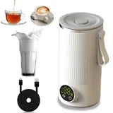 Reise Elektrisch Wasserkocher,400 ML Electric Kettle,4 Temperaturregelung, 6000mAh Tragbarer Thermoskanne für die Zubereitung von Tee und Kaffee für unterwegs und im Büro