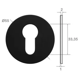 SOTech Türbeschlag Selbstklebende Rund Ø55 mm Schwarz