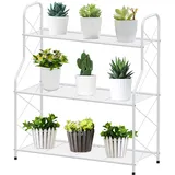 Pflanzenregal Blumenregal Metall, 3 Stufen Pflanzenständer Blumentopf Topfhal...