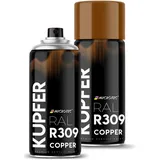 MICROTEC® Sprühlack | 400ml | hochwertiges Acryllackspray | matt oder glänzend | Sprühfarben für Metall, Holz, Kunststoff u.v.m. | große Farbauswahl (Kupfer - R309)