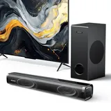 MEVOSTO Soundbar für TV Geräte mit Subwoofer, 2.1CH TV-Soundbar mit 5,25" Tieftöner, 12L Surround-Sound für PC-Gaming, BT5.0/ARC/Opt/AUX, Bässe und Höhen einstellbar für Heimkino Soundsystem