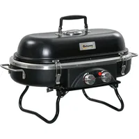 Outsunny Gasgrill 2,34 KW Klappbar BBQ Gartengrill inkl 2