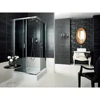 KOLMAN Eckdusche Funkia Viereck Duschkabine, BxT: 80x80 cm, Sicherheitsglas, 185 cm, Grafit Glas 80 cm x 80 cm