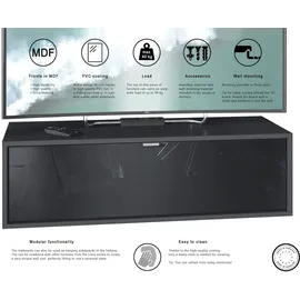Vladon Lana Lowboard 100 x 29 x 37 cm Schwarz matt/Graphit MDF/Spanplatte