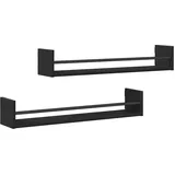 vidaXL Wandregal 80 x 16 x 14 cm Schwarz Eiche