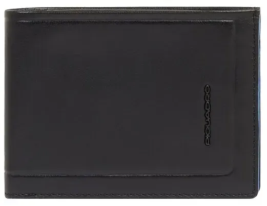 Piquadro Atlas Geldbörse RFID Schutz Leder 12.5 cm  schwarz
