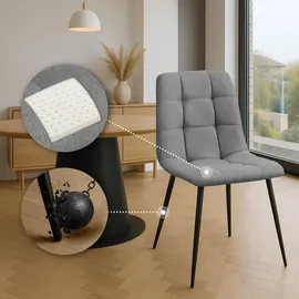 CLP Esszimmerstuhl Tilde Polyester grau 4er Set