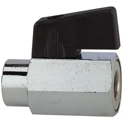 Mini-Kugelhahn, glatte Oberfläche, Messing vernickelt, G 1/8" I, DN 8