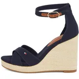 Tommy Hilfiger Damen, WEDGE Sandalen Flag HIGH Crisscross mit Knöchelriemen, blau (Space Blue), 39