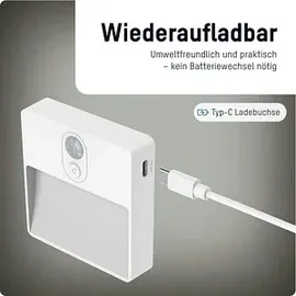 Ansmann Sensor-Nachtlicht NL5R wiederaufladbar 1600-0481 Nachtlicht mit Bewegungsmelder Rund LED Warmweiß Weiß