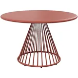 Vente-Unique Gartentisch, Terracotta, Metall, Uni, 4-Sitzer, Rund, 120x74x120 cm, Gartenmöbel, Gartentische, Gartentische
