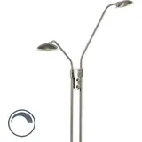 Moderne Stehleuchte Stahl Mit Leselampe Inkl. Led - Eva