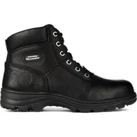 SKECHERS Herren Workshire Kampfstiefel, Black Embossed Leather, 45.5 EU