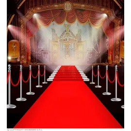 Boland Roter Teppich Partydekoration VIP 450x60cm Glitter Glamour - Rot