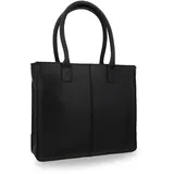 Gusti Shopper Leder - Greta Handtasche Ledertasche Henkeltasche mit Reißverschluss Schwarz Leder