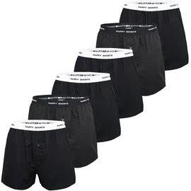 Happy Shorts Boxershorts schwarz S 6er Pack