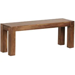 Kadima Design Sitzbank Landhaus-Stil: Massivholz Sheesham, 200 kg Belastung, handgefertigt. Braun, 120x35x45 cm