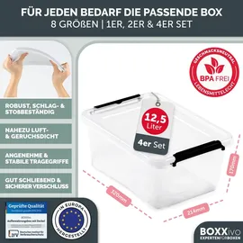 boxxivo Aufbewahrungsbox 29 x 17 x 39 cm 4-tlg. transparent