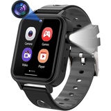 Topchances Kinder Spiele Smartwatch, Smart Watch für Kinder mit Touchscreen, 18 Spieles, Kamera, Schrittzähler, Wecker, MP3-Musikplayer für Kind... - Schwarz