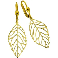 Fascination by Ellen K. Ohrhänger 333 Gold Blattmotiv 42mm lang