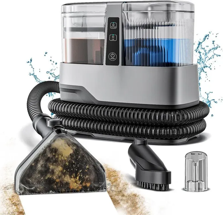 OMESER C688A Teppichreinigungsmaschine 600W 17KPa Saugleistung Handgerät für Tiefenreinigung von nassen Stoffen, Sofas, Autositzen und Tierflecken