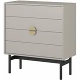 Selsey Kommode 4 Schubladen, Schrank Schubladenschrank Push to Open 85,5 cm Stoon Graubeige