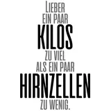 Queence Wanddekoobjekt QUEENCE "Lieber ein paar Kilos ...", schwarz-weiß (schwarz, weiß, grau), B:30cm H:45cm T:0,1cm, Stahl, Wanddekoobjekte, Stahlschild, Blechschild, Spruch, Witzig, Wanddeko, retro, 20x30cm