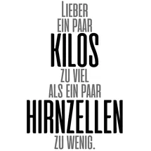 Queence Wanddekoobjekt QUEENCE "Lieber ein paar Kilos ...", schwarz-weiß (schwarz, weiß, grau), B:30cm H:45cm T:0,1cm, Stahl, Wanddekoobjekte, Stahlschild, Blechschild, Spruch, Witzig, Wanddeko, retro, 20x30cm