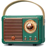 Mini Bluetooth Lautsprecher mit Radio FM Retro Wiederaufladbarer Usb Aux Musik