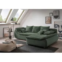 Ecksofa INOSIGN "Imola L-Form" Sofas Gr. B/H/T: 270cm x 90cm x 170cm, Cord, Recamiere rechts, mit Bettfunktion, grün (moosgrün) wahlweise mit Bettfunktion