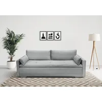 Home Affaire Schlafsofa HOME AFFAIRE "Andrea, B: 218 cm, Liegel. 158x198 cm", grau (hellgrau), B:218cm T:96cm, 100%Polyester, Sofas, Schlafsofa, Bettfunktion & Bettkasten, Dauerschlafsofa mit Boxspring