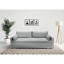 Home Affaire Schlafsofa HOME AFFAIRE "Andrea, B: 218 cm, Liegel. 158x198 cm", grau (hellgrau), B:218cm T:96cm, 100%Polyester, Sofas, Schlafsofa, Bettfunktion & Bettkasten, Dauerschlafsofa mit Boxspring