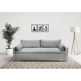 Home Affaire Schlafsofa HOME AFFAIRE "Andrea, B: 218 cm, Liegel. 158x198 cm", grau (hellgrau), B:218cm T:96cm, 100%Polyester, Sofas, Schlafsofa, Bettfunktion & Bettkasten, Dauerschlafsofa mit Boxspring