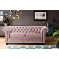 Home Affaire Chesterfield-Sofa »Chesterfield Home 3-Sitzer B/T/H: 192/87/75 cn«, mit edler Knopfheftung und typischen Armlehnen rosa