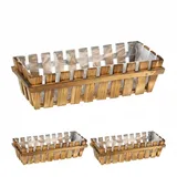 Relaxdays Blumenkasten 45 x 19,5 x 12 cm Natur