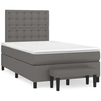 VidaXL Boxspringbett mit Matratze Grau 120x200 cm Kunstleder1469550
