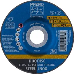 DUODISC Trenn-/Schleif. E 115x1,9x22,23 mm gekr. Uni.-Linie PSF DUO STEELOX f. Stahl/VA