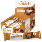 PhD Nutrition Smart Bar Protein Riegel 12 x 64g Karamell Crunch - High Protein Snack mit 20g Eiweiß und wenig Zucker, Makrofreundlicher Eiweißriegel