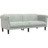 vidaXL Sofa 3-Sitzer Hellgrau Samt