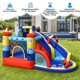 Costway Hüpfburg 6-in-1 aufblasbar 360 x 290 x 200 cm reißfest
