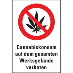 Dreifke® Verbots-Kombi Cannabiskonsum auf Werksgelände verboten, Kunststoff, 200x300mm