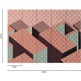 A.S. Création Geometrische 3D-Tapete 2,55 m x 10 m 1 St Rosa/Grün