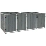 MCW 4er-/8er-Mülltonnenverkleidung H74 grau-weiß 126x316x98cm