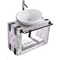CHYRKA Waschbeckenschrank Badmöbel Waschtisch BORYSLAW-Bad Waschbecken Waschtischunterschrank weiß 40 cm x 28 cm