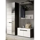 inn.furn Cooper Garderoben-Set 160 x 190 x 37 cm Weiß/Grau