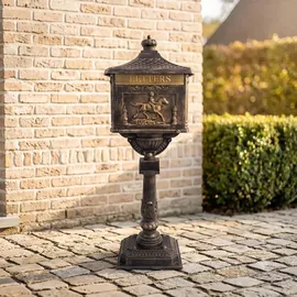 Relaxdays Standbriefkasten Antik Bronze inkl. Zeitungsfach