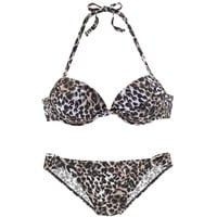 LASCANA Push-Up-Bikini Damen braun-bedruckt Gr.38 Cup B