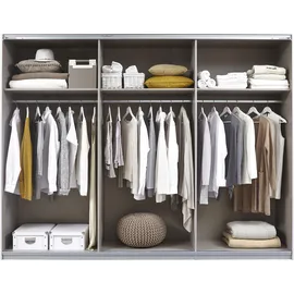 Rauch Schwebetürenschrank Quadra 271 x 210 x 62 cm Beige/Braun